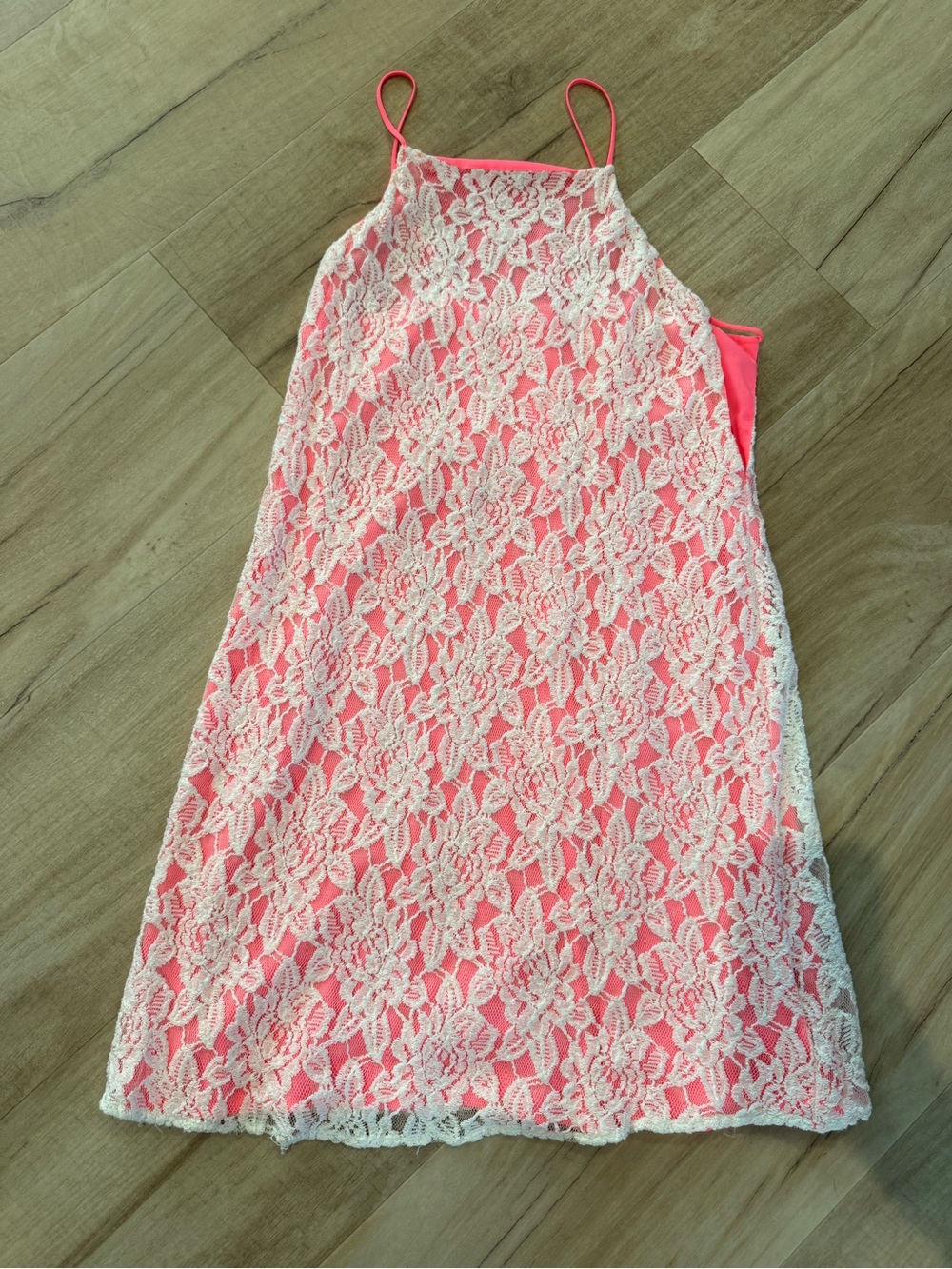 Pins & Needles Pink Camisole with White Lace Overlay